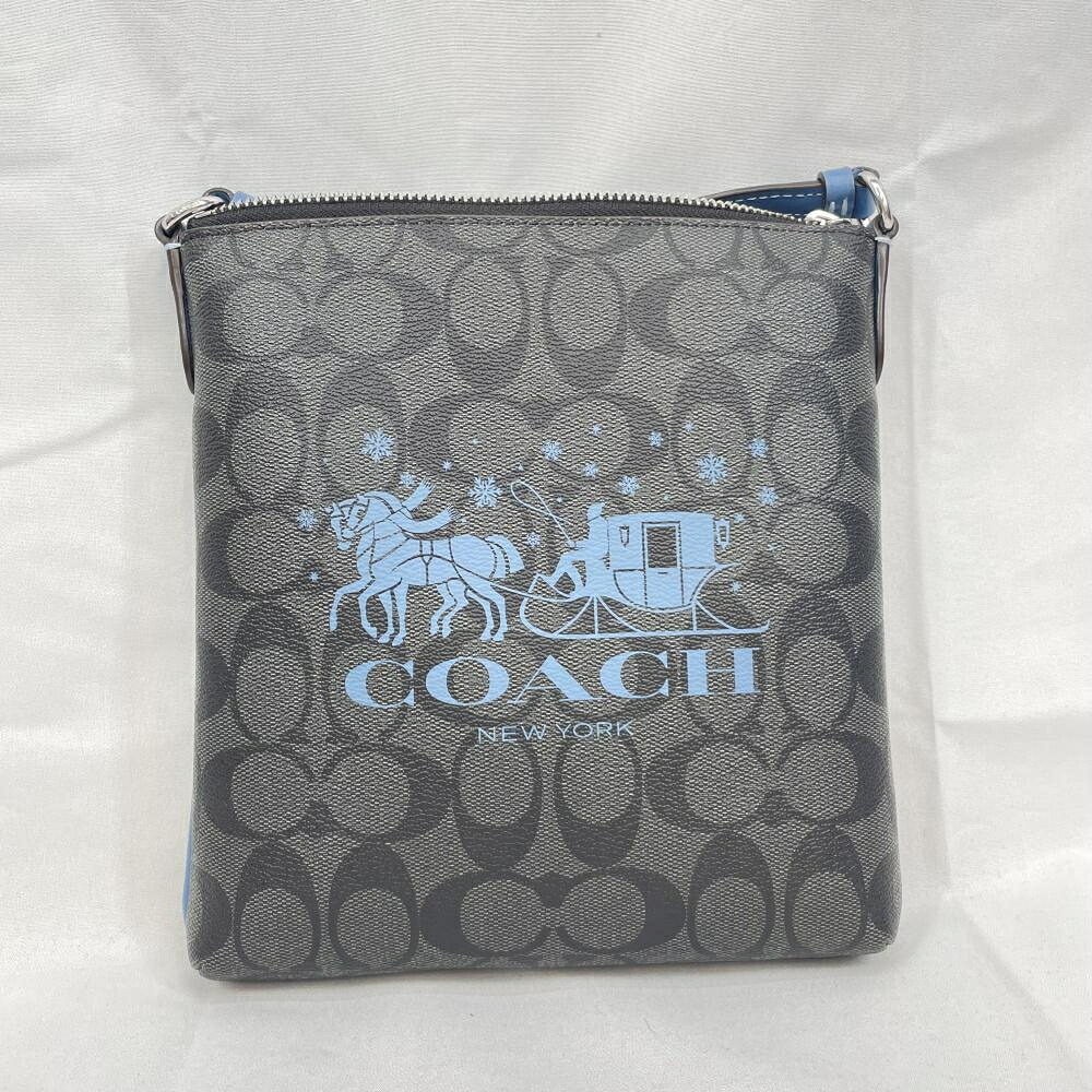【中古】COACH ホースアンドキャレッジ　ショルダーバッグ　ブラック[79]｜お宝創庫