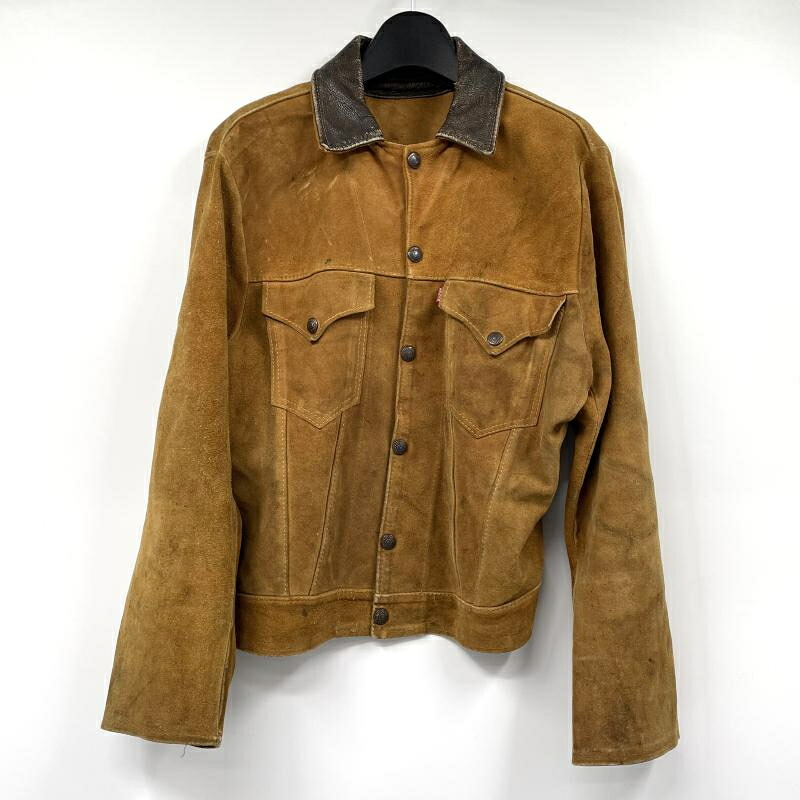 【中古】50s LEVI\'S ショートホーンタグ スエードジャケット サイズ表記なし キャメル リーバイス[17]｜お宝創庫