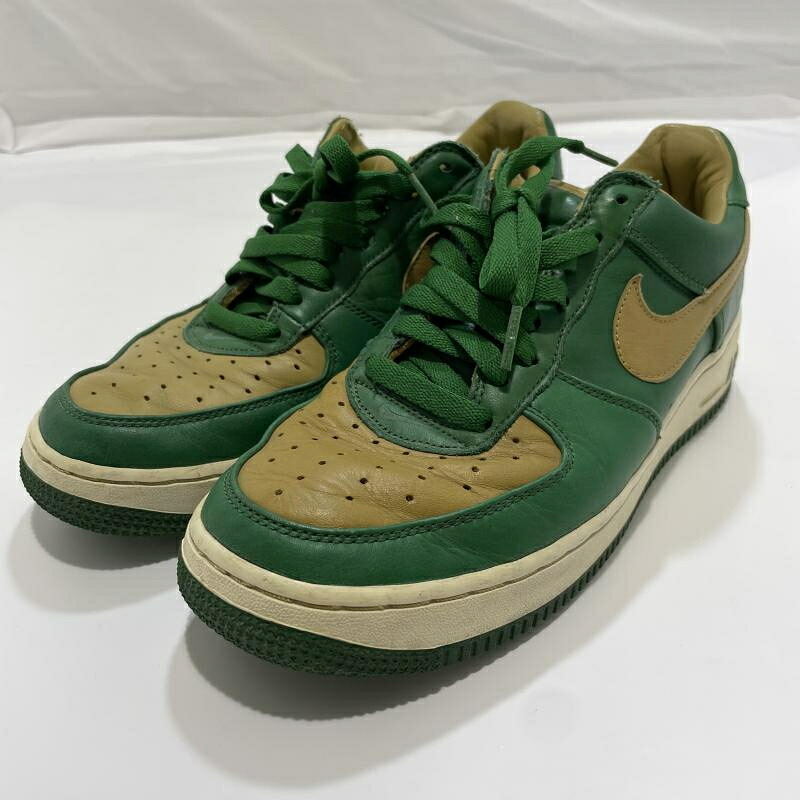 【中古】NIKE×LeBron James AIR FORCE 1 LOW 04s Foliage/Jersey Gold 大きさ26珊 309063 371 緑であること[19]