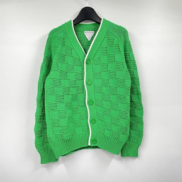 【中古】BOTTEGA VENETA 22SS インテルシアトニットカーディガン 大いさS 緑であること 701920 V1WX0 S ボッテガヴェネタ[17]