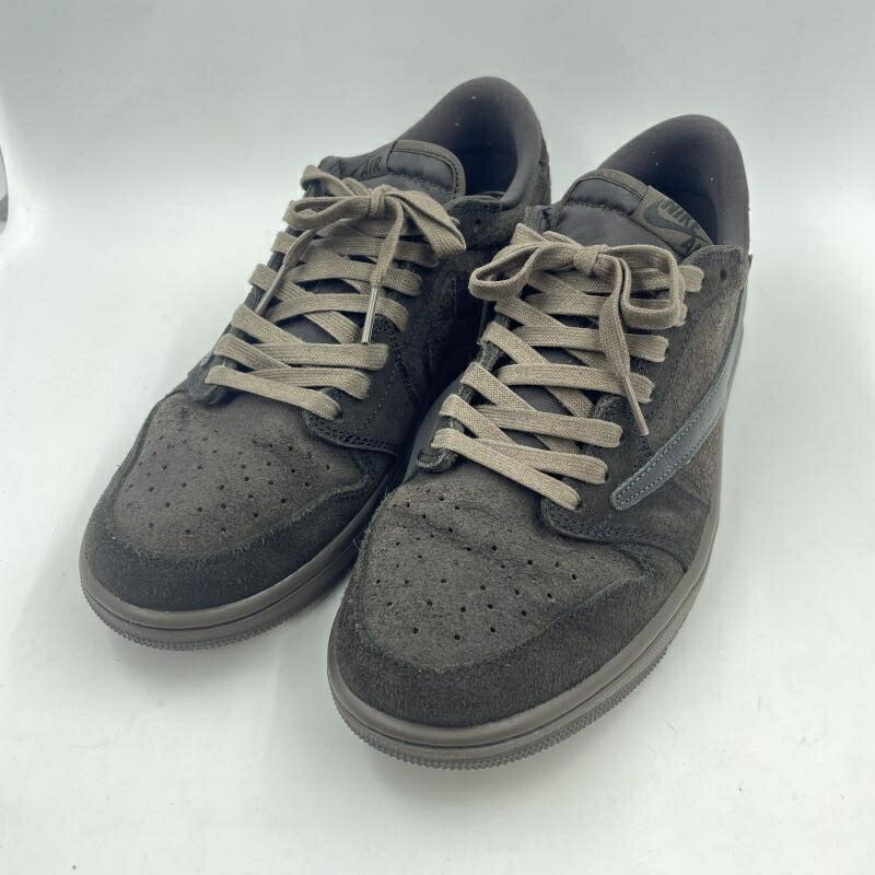 【中古】NIKE×TAVIS SCOTT AIR JORDAN1 LOW VELVET BROWN 27.5 DM7866-202 ナイキ トラヴィス スコット[24]