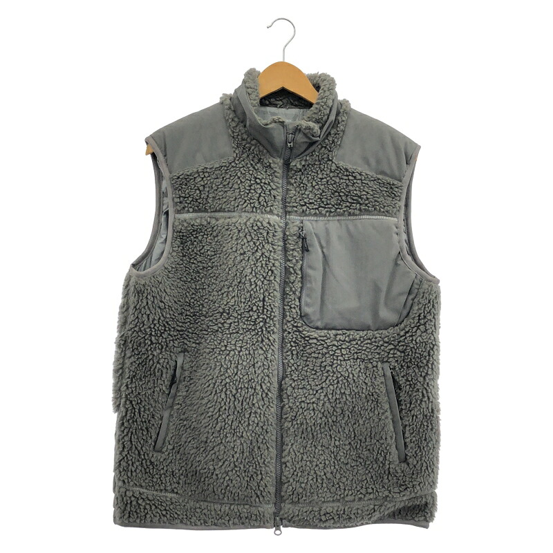 【中古】DESCENTE ddd ボアフリースベスト DLMOJC36S 大きさ0(S大きさ好いかげんに) 薄墨色[91]
