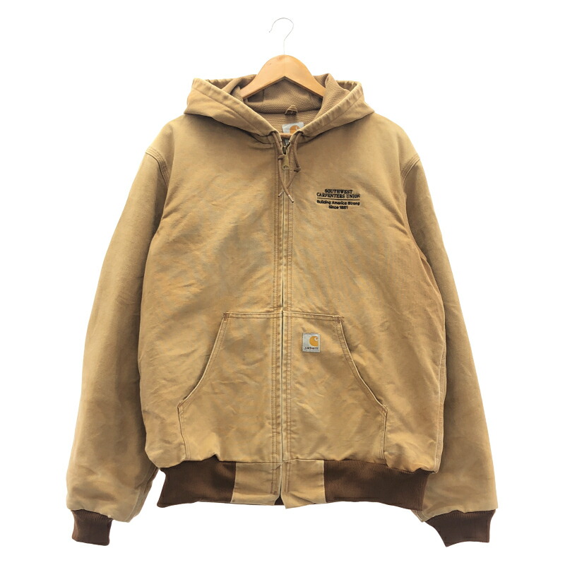 【中古】90s Carhartt 活動的上衣 大きさ曖昧模糊たる 駱駝 鉄道車両ハート型 \