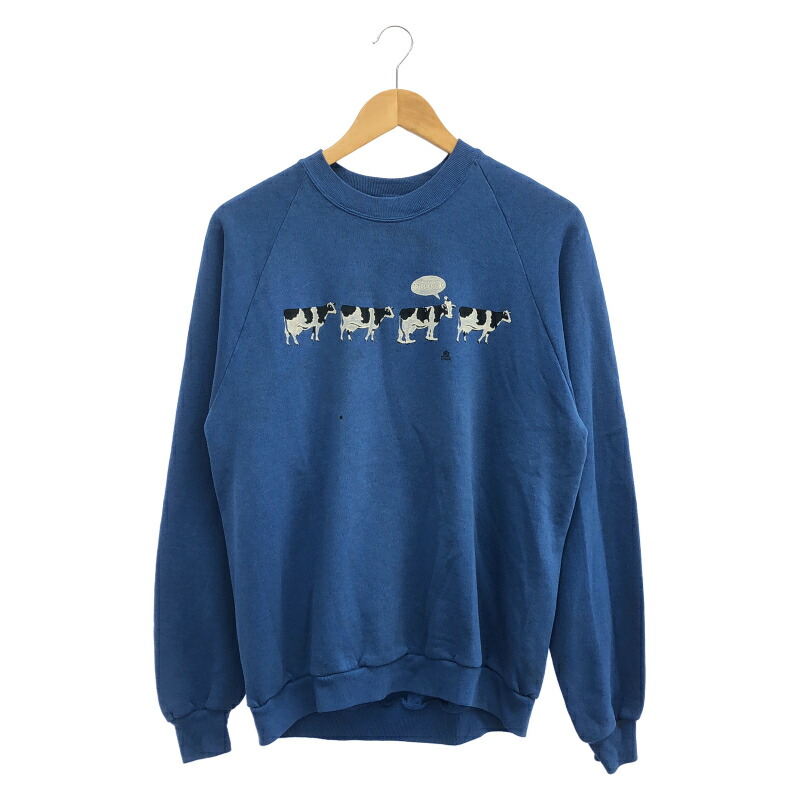 【中古】80s FRUIT OF THE LOOM  cow 汗水 XL 青色[79]