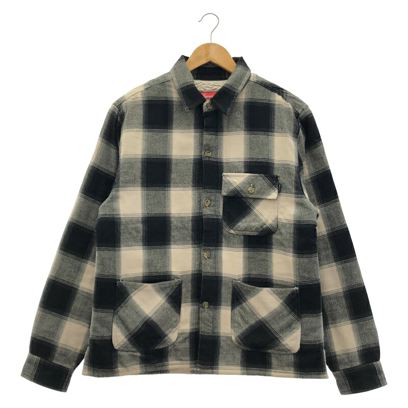 【中古】SUPREME buffalo plaid sherpa shirt S 黒いこと 白いこと シュプリーム[10]