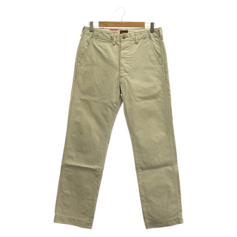 【中古】REAL McCOYS GREAT ESCAPE Steve Mcqueen 大逃げ失せる チノズボン下 W32 ▲物質の状態思いめぐらす リアルマッコイズ ベージュ[17]