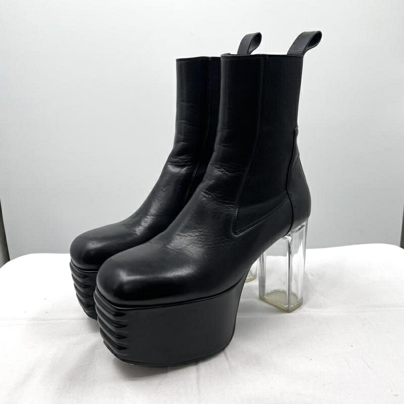 【中古】Rick Owens Minimal Grilled Kiss Boots 42サイズ ブラック ブーツ リックオウエンス[17]｜お宝創庫