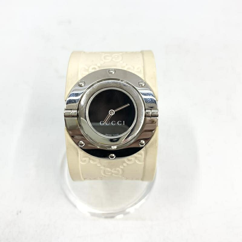 【中古】GUCCI トワール112 天然ゴム三尺帯ウオッチ 白いこと グッチ[92]