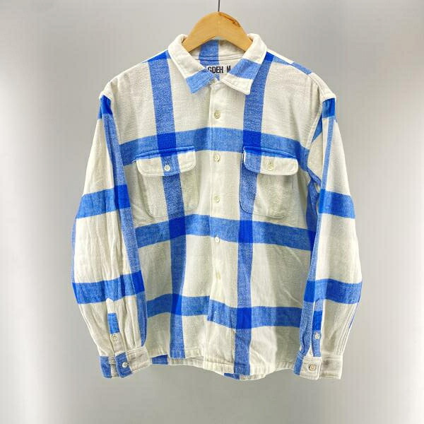 【中古】90～00s GOODENOUGH チェックネルシャツ 白いこと×青碧 大いさM グッドイナフユーケー[24]