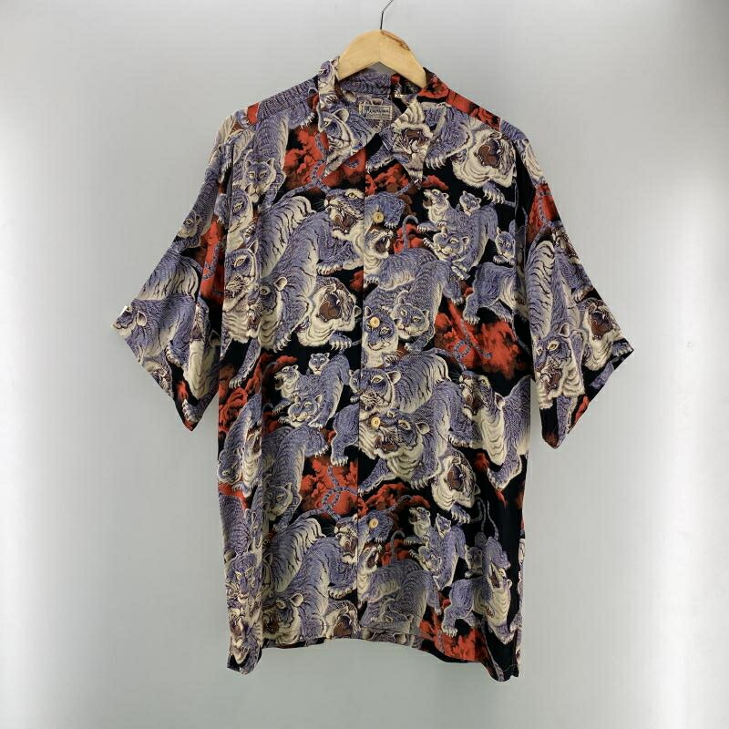 【中古】SUNSURF \"THE HUNDRED TINGERS\"" アロハシャツ パープル 大きさXL SS34663[24]"