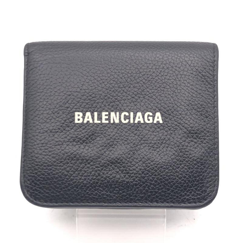 【中古】BALENCIAGA 二つ折り銭入れ 594216・1090 黒いこと 箱あり 本体当てはめる感あり バレンシアガ[17]