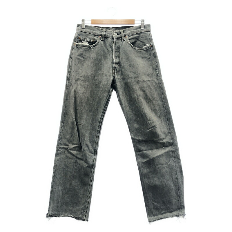 【中古】00s LEVI\u0027S 501 先染め黒いことジーンズ W32 目じるし524 USA製 △スレ､破れ目あり リーヴァイズジーンズ[19]