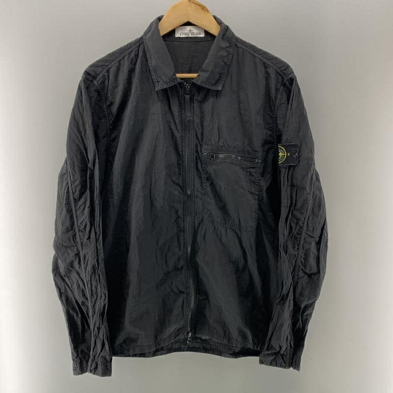 【中古】STONE ISLAND Nylon Metal Shirt Jacket 黒いこと L 801511219 ストーンアイランド[24]
