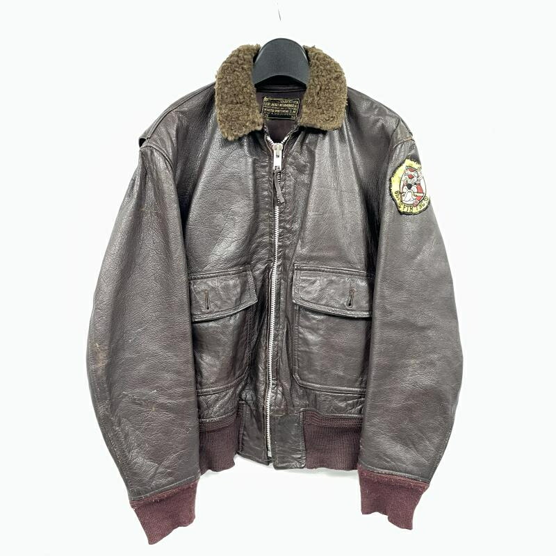 【中古】50s L.W.Foster Sportswear G-1 フライトジャケットサイズ38 黒いこと ▲ジップリペア[17]