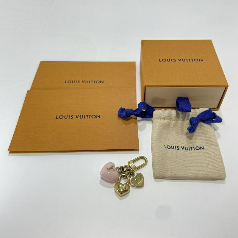 【中古】LOUIS VUITTON M01554 マイクロ 惹きつける･LV ハート型 ゴールド色合い/サクラ色[19]