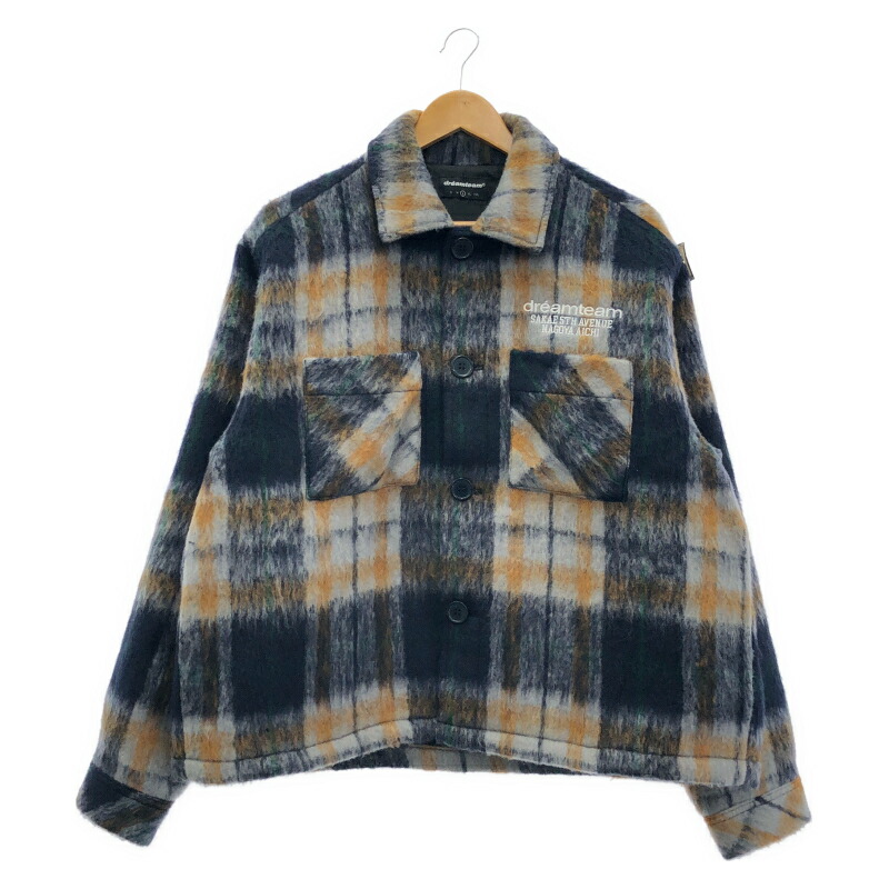 【中古】Dreamteam D Star Logo Mohair Flannel Jacket 大きさL 青碧 意気ごみ野球クラブ[19]