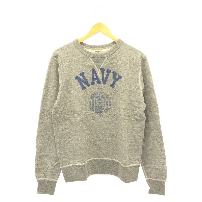 【中古】Buzz Rickson\u0027s CREW NECK SWEAT SHIRT NAVY 流汗 M 薄墨色 バズリクソンズ[10]