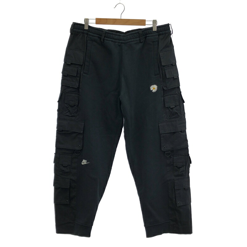 【中古】NIKE x PEACEMINUSONE カーゴワイドパンツ DR0095-010 大きさS 黒 ナイキ[92]