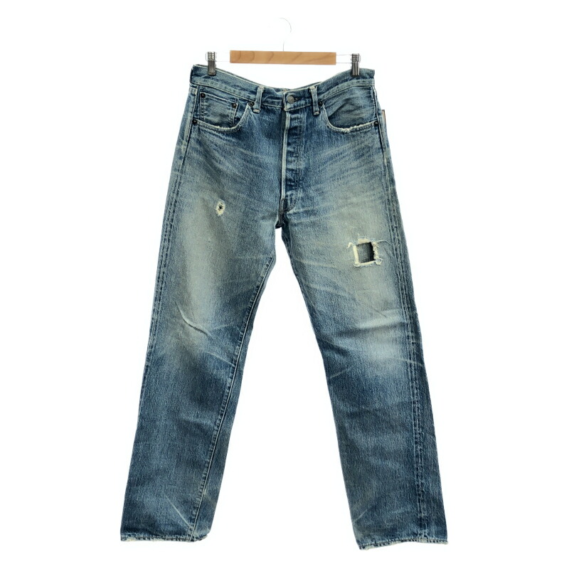 【中古】LEVI\u0027S 501XX 刷り直す 日本版 55年真似形 大いさW36 青 リーヴァイズジーンズ[92]