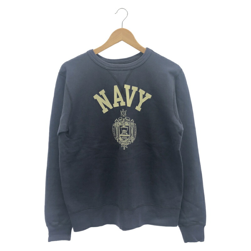 【中古】Buzz Rickson\u0027s SET-IN CREW NECK SWEAT SHIRT NAVY 流汗 M 米国海軍 バズリクソンズ[10]