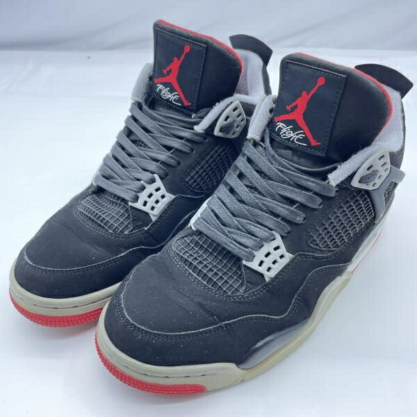 【中古】NIKE AIR JORDAN 4 Retro Bred 大きさ26珊 黒いこと ナイキ 308497-060[19]