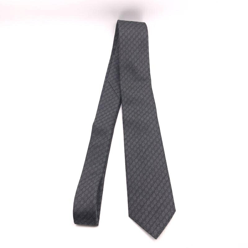 【中古】GUCCI インターロッキングG タイ 黒いこと グッチ[17]