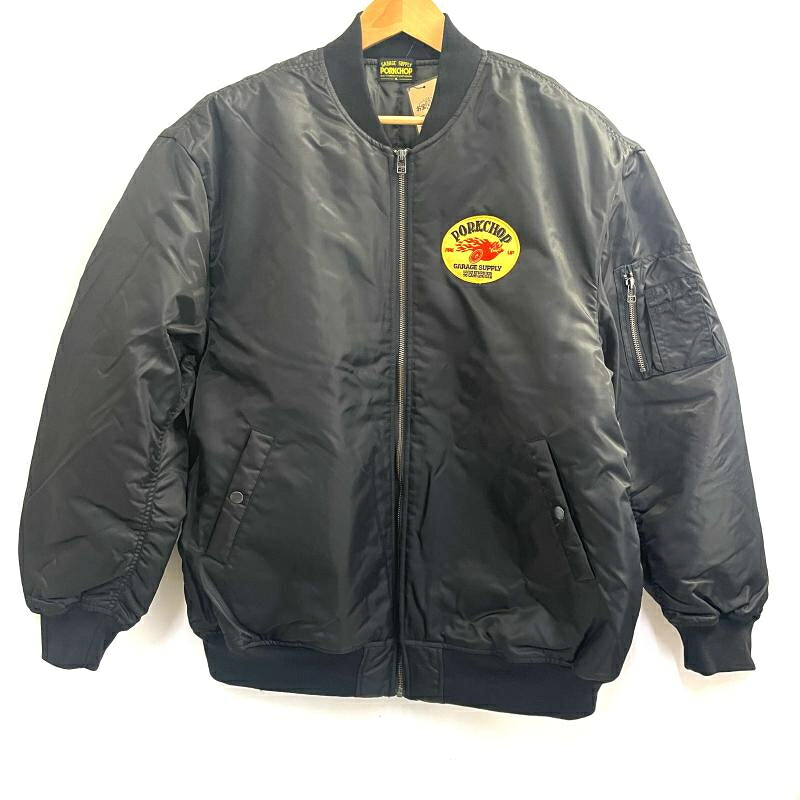 【中古】PORKCHOP GARAGE SUPPLY MA-1 JACKET 大きさXL 黒いこと 豚肉チョップ[19]