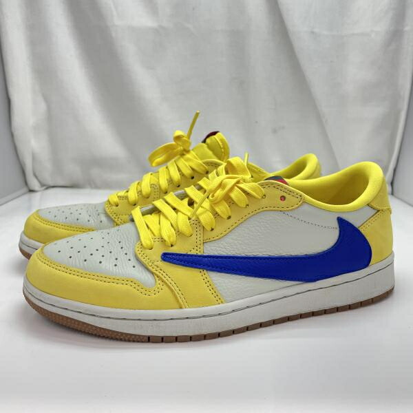 【中古】Travis Scott × Nike Women\u0027s Air Jordan 1 Retro Low OG Canary 大きさ27珊 DZ4137-700[91]