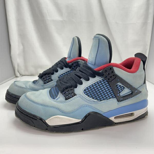 【中古】Travis Scott × Nike Air Jordan 4 Retro Cactus Jack University Blue 大きさ26.5珊 308497-406 汚れた状態あり[91]