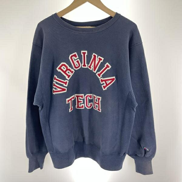 【中古】90s Champion Reverse Weave プルオーバースウェット 大きさL 米国海軍 VIRGINIA 汚れた状態あり[91]