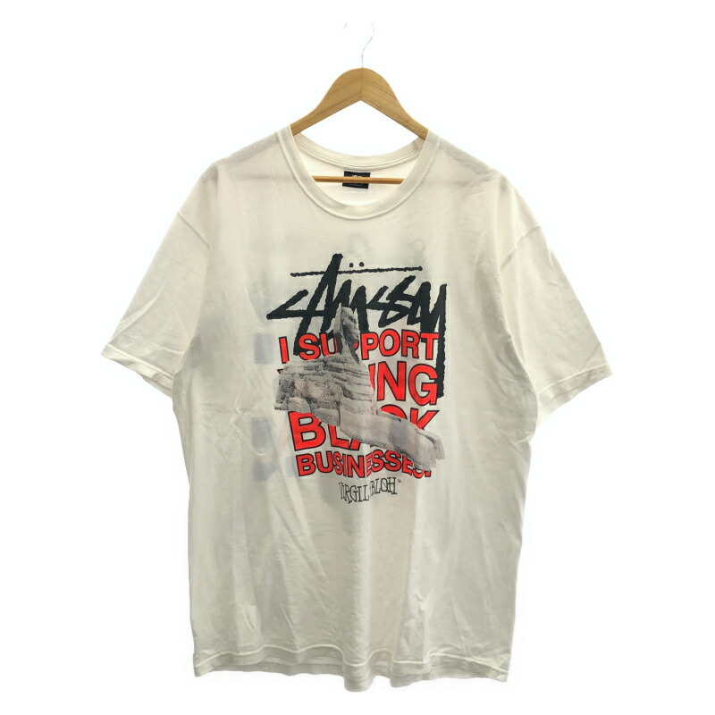 【中古】STUSSY Virgil Abloh World Tour Tee 白いこと 大きさXL ステューシー[17]