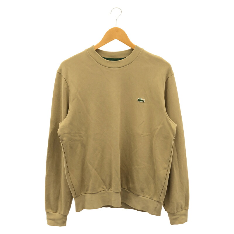 【中古】LACOSTE CLASSIC FIT SH9801 クルーネックスウェット 大きさL ベージュ[79]