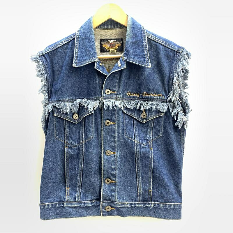 【中古】Harley Davidson ジーンズより良い 大きさM インディゴ  ハーレーダビッドソン[92]