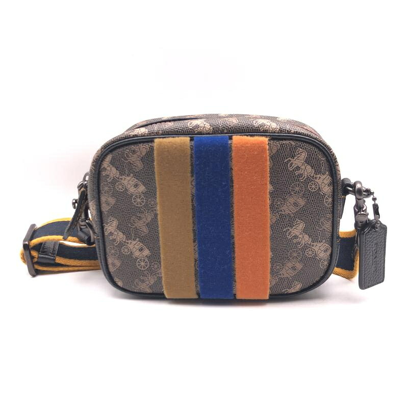 【中古】COACH 写真機御徒面子16 ホースアンドキャリッジ バーシティストライプ 79241 コーチ職[17]