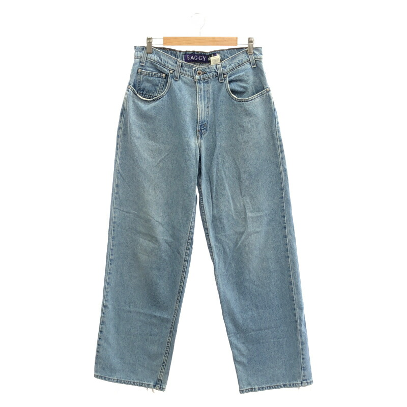【中古】LEVI\u0027S Silver Tab BAGGY Pants W32 L32 44566-0891 USA製 インディゴ リーヴァイズジーンズ しろがね色ため桶 バギーパンツ ジーンズ[17]