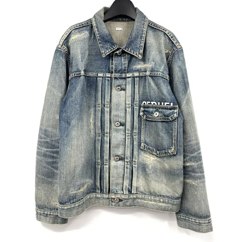 【中古】SEQUEL×Fragment design DENIM JACKET インディゴ 大きさM シークエル 欠けら ジーンズ上衣[17]