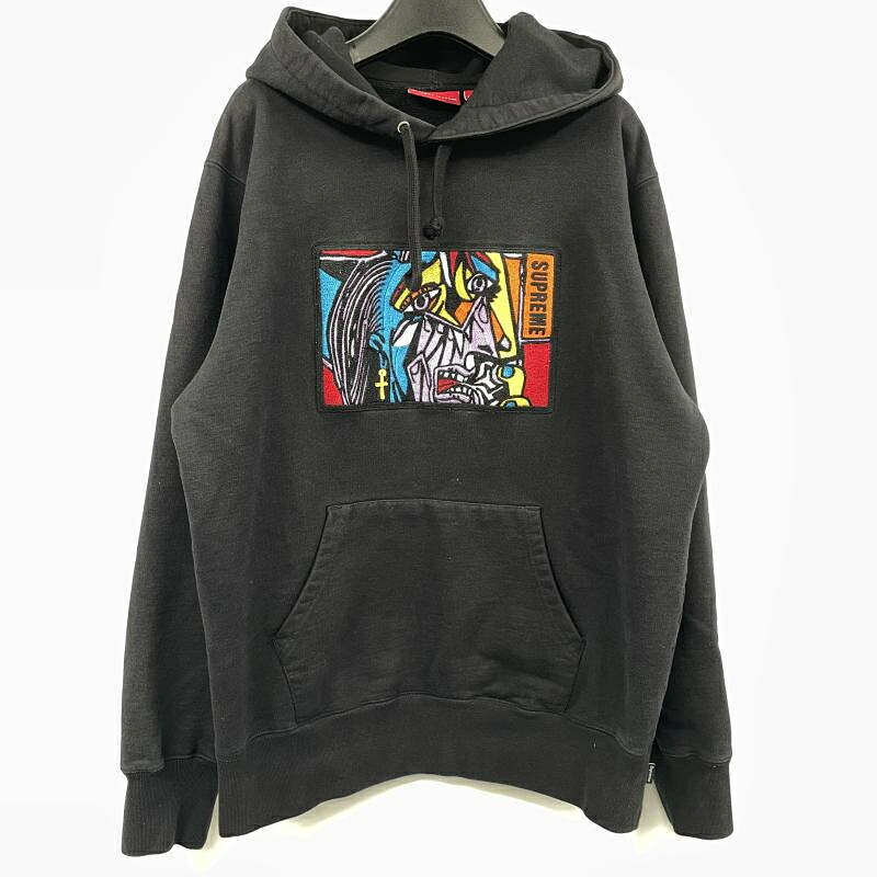 【中古】Supreme 18FW Chainstitch Hooded Sweat 大きさM 黒いこと シュプリーム[17]