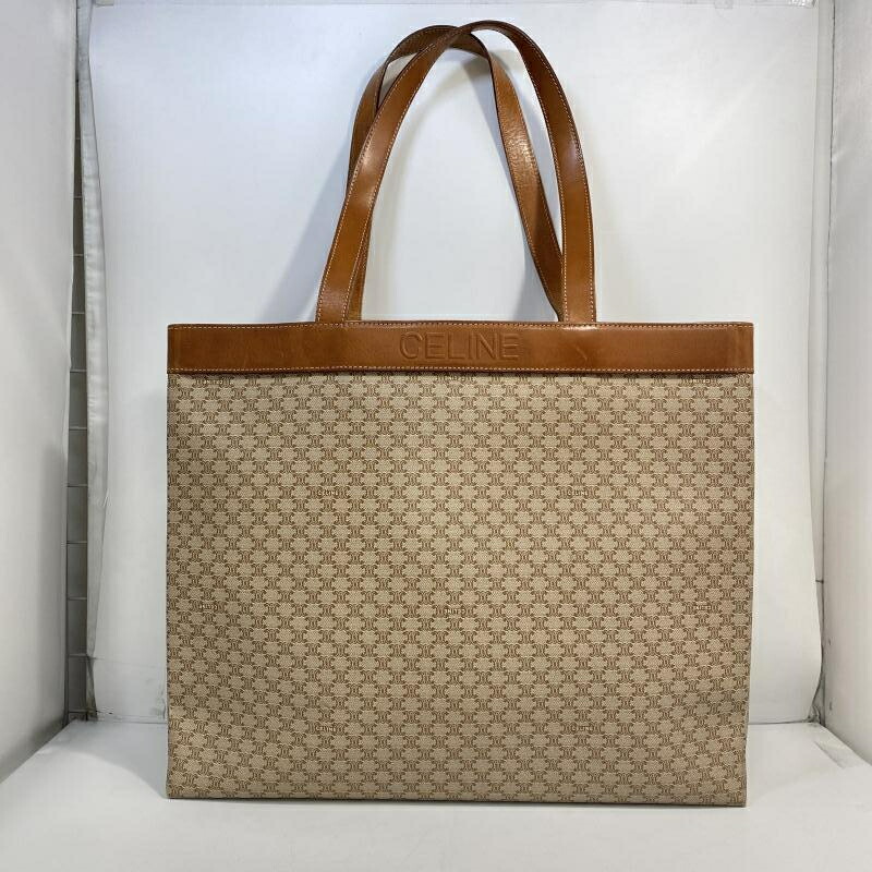 【中古】CELINE ホワイトマカダム トートバッグ M07 セリーヌ[24]