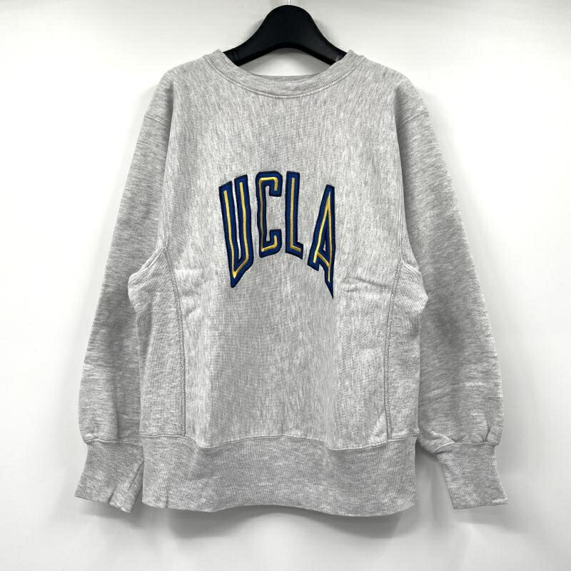 【中古】80s Champion UCLA 刺しゅう REVERSE WEAVE 大いさM 薄墨色 汗水 調教師 はやりっ子[17]