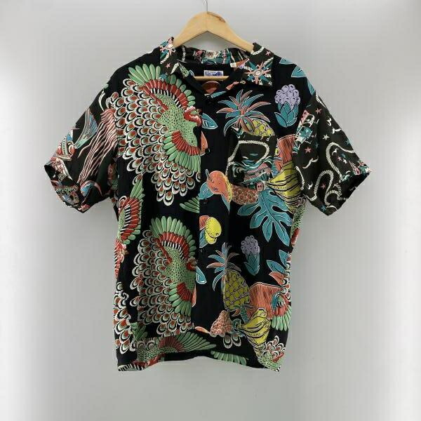 【中古】SUNSURF BEAMS別注 アロハシャツ クレイジーパターン 大きさL 黒いこと 11-01-1566-086 サンサーフ[24]