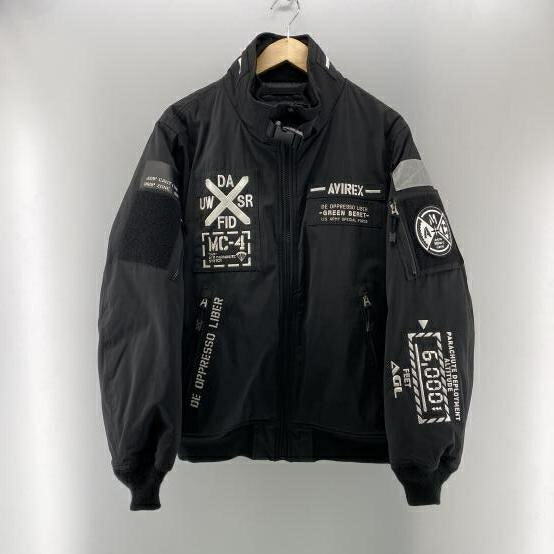 【中古】AVIREX HALO AMC MA-1 MOD 飛翔上衣 撥水 \"6192176\"" 黒いこと 大きさXL アヴィレックス[24]"
