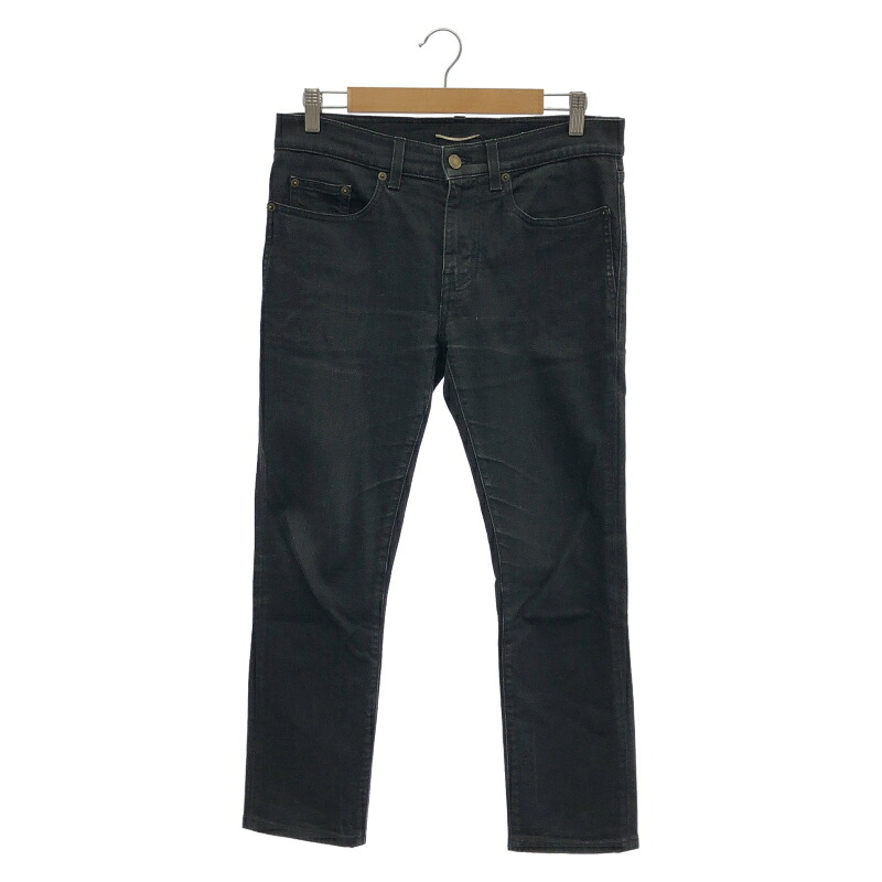【中古】SAINT LAURENT D02 ジーンズズボン下 大いさ29 黒いこと ▲丈端っこ サンローラン[92]