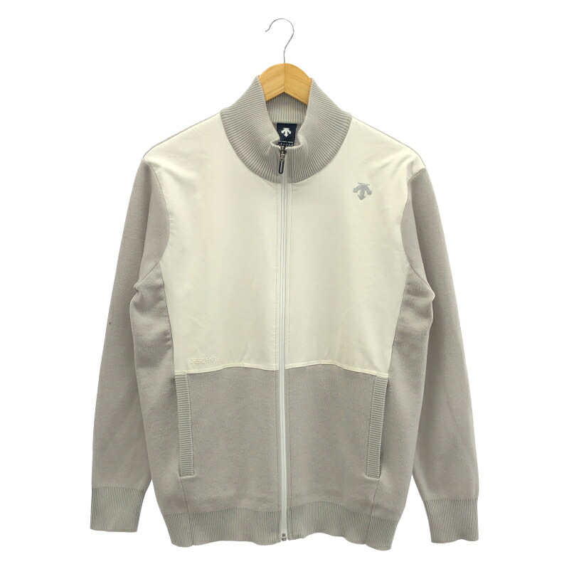 【中古】DESCENTE ジップアップセーター M 薄墨色 デサント[92]