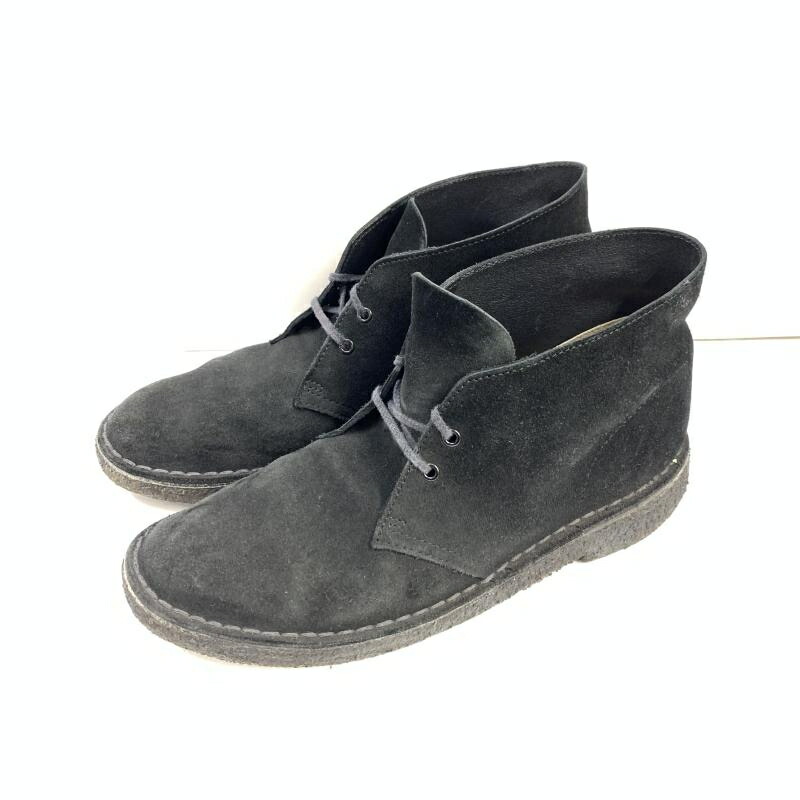 【中古】Clarks デザートチャッカブーツ 大きさUS8 1/2 黒いこと クラークス[92]
