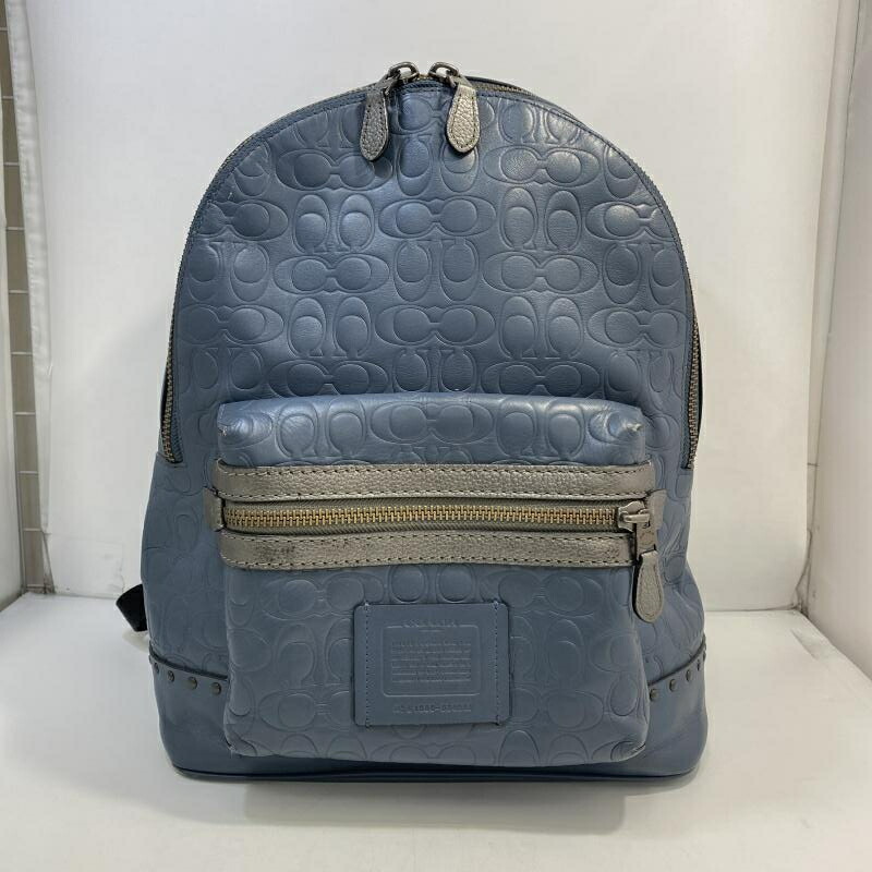 【中古】COACH 名書き エンボスバックパック 青碧 L1880-680901 コーチ職[24]