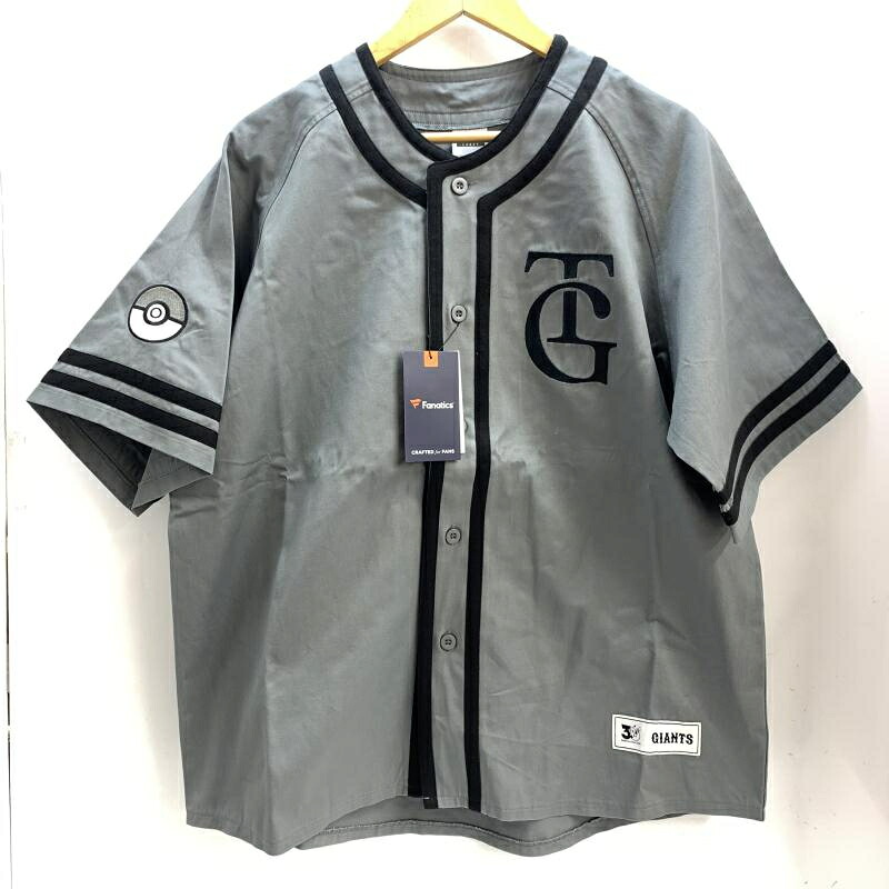 【中古】Fanatics 読売ジャイアンツ ポケモン人並み外れた計画すること 野球プルオーバー L 薄墨色 ファナティクス[92]