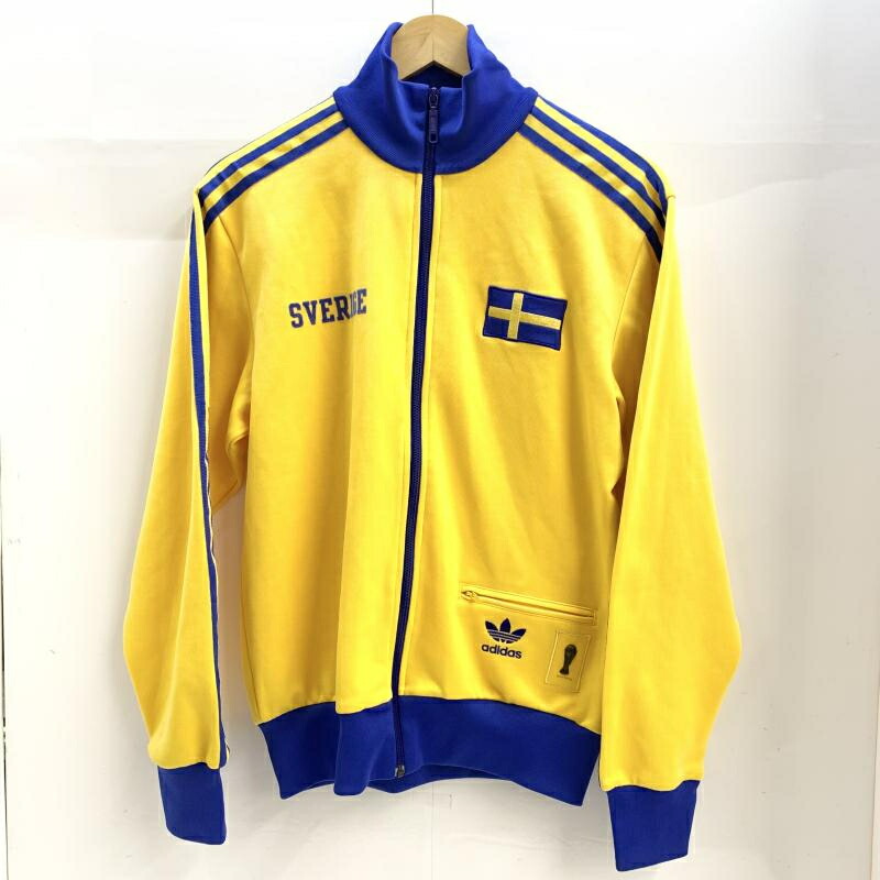 【中古】OLD ADIDAS スウェーデン王国 貨物自動車上衣 万少尉曳き船 大きさM 黄色/青碧 アディダス[92]