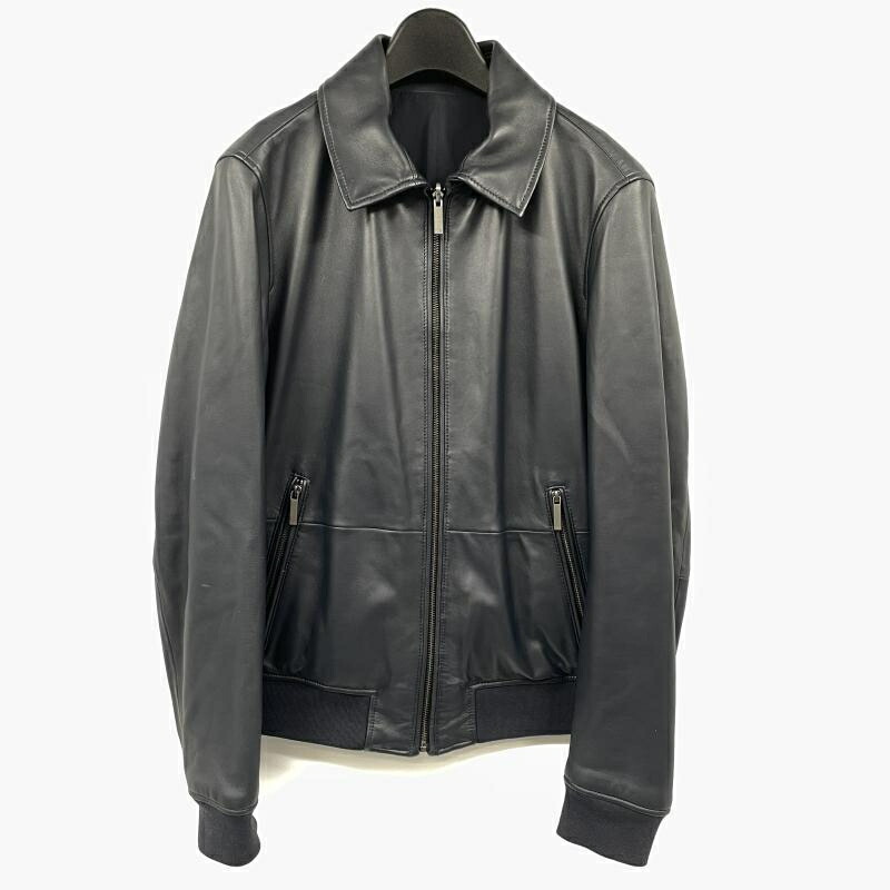 【中古】HUGO BOSS リバーシブルレザージャケット 米国海軍 大きさL ヒューゴボス[17]