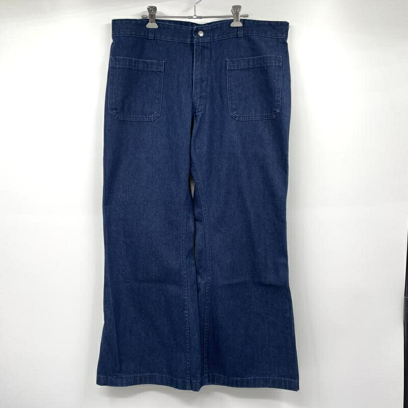 【中古】70s Seafarer U.S.NAVY sailor pants 大いさ曖昧模糊たる インディゴ 乗り組み員ズボン下 シーフェアラー[17]