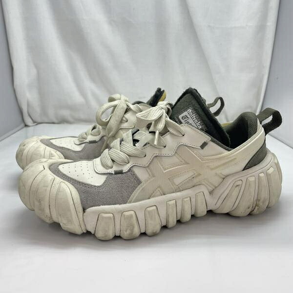 【中古】Onitsuka Tiger DENTIGRE 大きさ27.0珊 白緑 1183B421 汚れた状態あり[91]